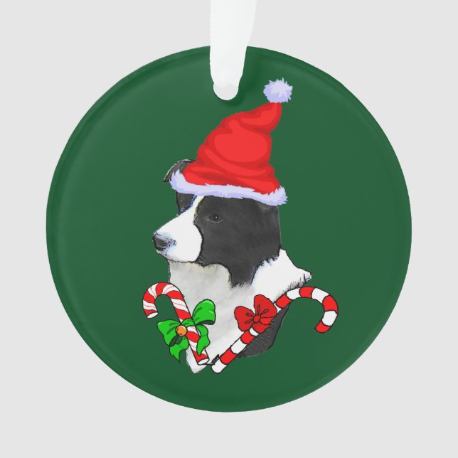 Border Collie Christmas Ornament (Vorderseite)