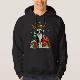 Border Collie Christmas Rentier Santa Light Hund P Hoodie