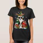 Border Collie Christmas Rentier Santa Light Hund P T-Shirt<br><div class="desc">Border Collie Christmas Rentier Santa Light Doppy</div>