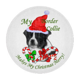 Border Collie Christmas Schneidebrett