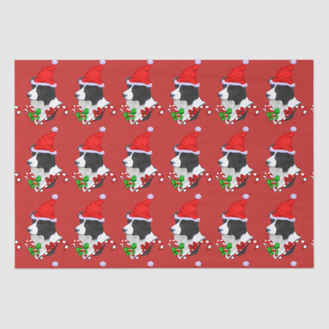 Border Collie Christmas Seidenpapier (Vorderseite)