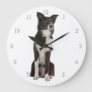 Border Collie Clock Große Wanduhr