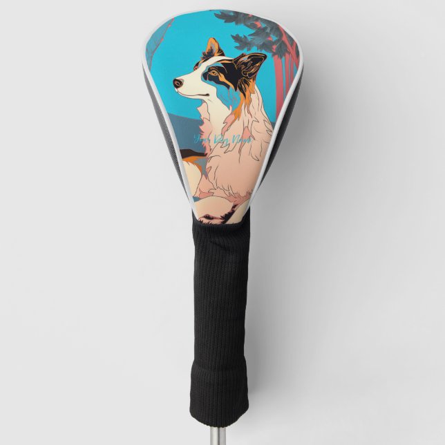 Border Collie Dog 005 - Bruno Pokopen Golf Headcover (Vorderseite)