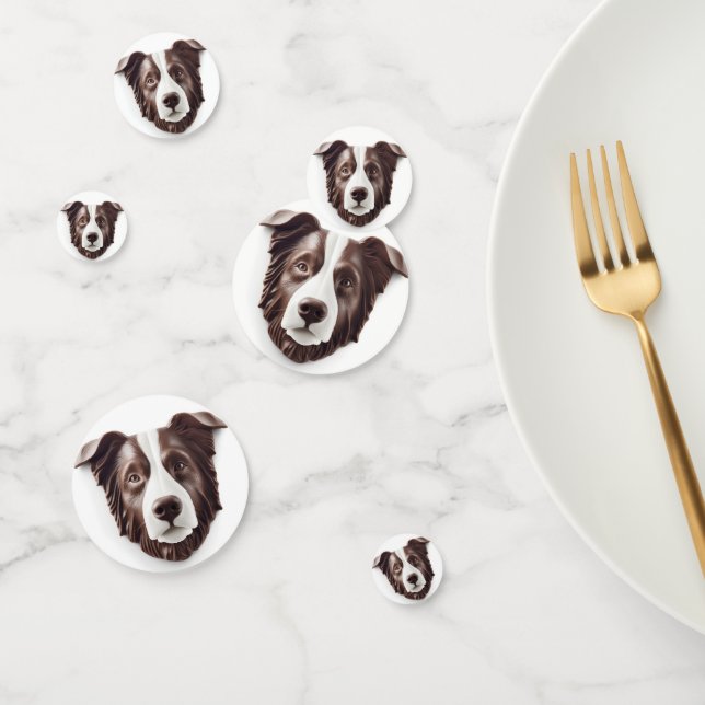 Border Collie Dog 3D Inspiriert Konfetti (Gruppe)
