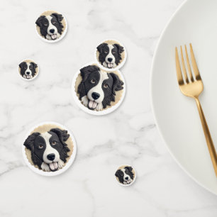Border Collie Dog 3D Inspiriert Konfetti