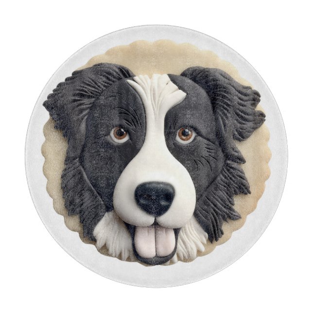 Border Collie Dog 3D Inspiriert Schneidebrett (Vorderseite)