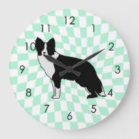 Border Collie Dog Abstract Illustration Checkered