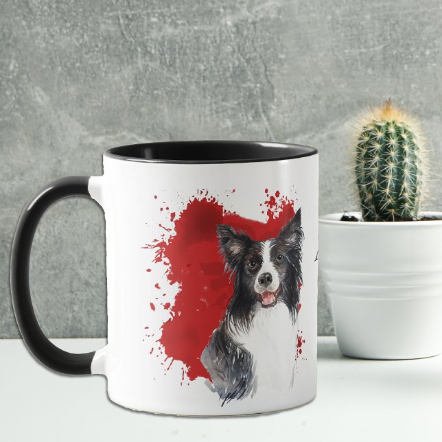Border Collie Dog Abstrakter Hintergrund Tasse (Von Creator hochgeladen)