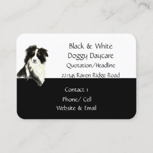 Border Collie Dog Animal Watercolor Business Card Visitenkarte
