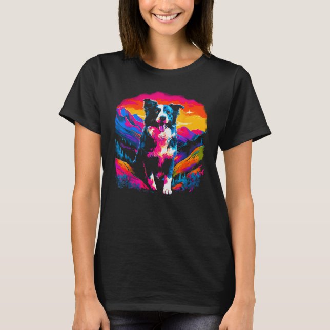 Border Collie Dog Artist T-Shirt (Vorderseite)