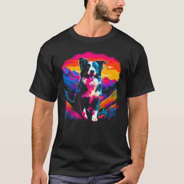 Border Collie Dog Artist T-Shirt (Vorderseite)