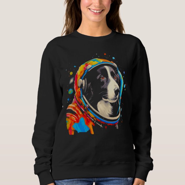 Border Collie Dog  Astronaut Sweatshirt (Vorderseite)