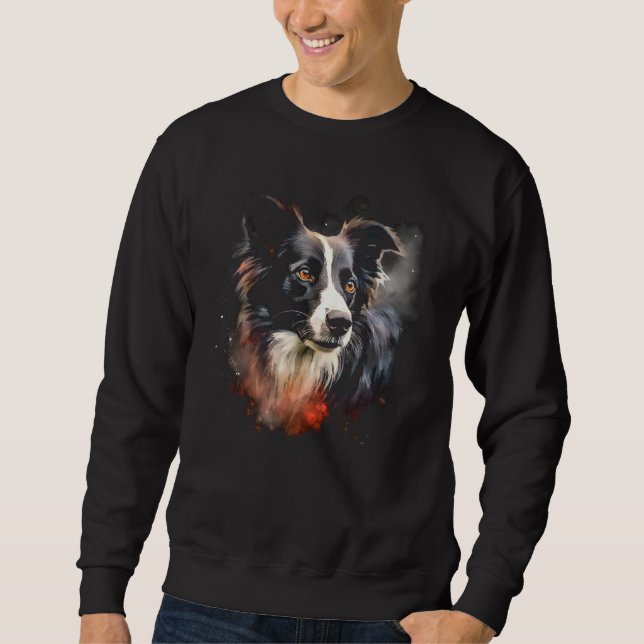 Border Collie Dog Australian Shepherd Graffiti Art Sweatshirt (Vorderseite)