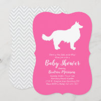 Border Collie Dog Baby Dusche Pink Girl