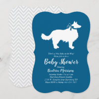 Border Collie Dog Baby Shower Blue Boy