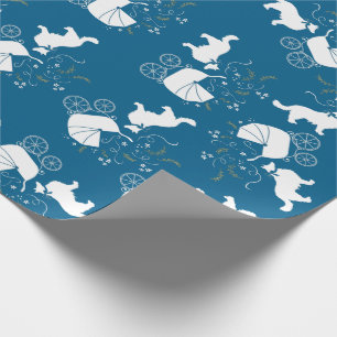 Border Collie Dog Baby Shower Welpe Blue Boy Geschenkpapier