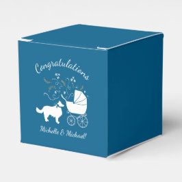 Border Collie Dog Baby Shower Welpe Blue Boy Geschenkschachtel
