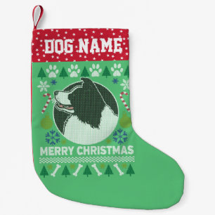 Border Collie Dog Breed Ugly Weihnachts-Sweater Kleiner Weihnachtsstrumpf