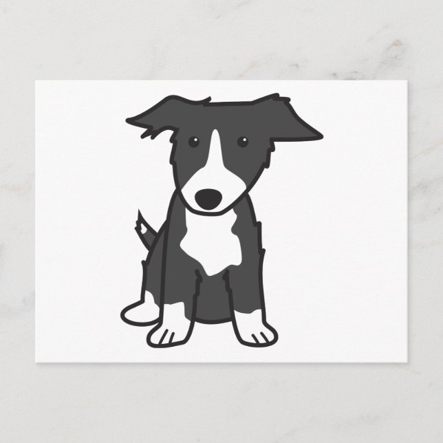 Border Collie Dog Cartoon Postkarte (Vorderseite)