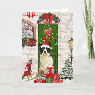 Border Collie Dog Christmas Karte