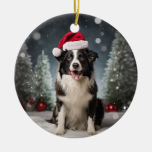 Border Collie Dog Christmas Keepake Keramik Ornament