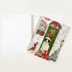 Border Collie Dog Christmas Planer