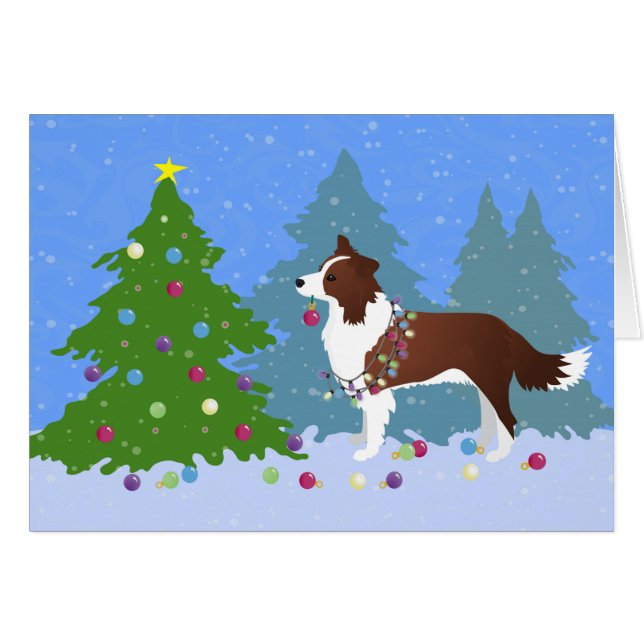 Border Collie Dog dekorieren Weihnachtsbaum (Vorderseite (Horizontal))