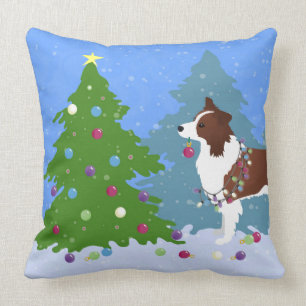 Border Collie Dog dekorieren Weihnachtsbaum Kissen