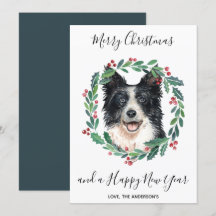 Border Collie Dog Elegant Frohe Weihnachten