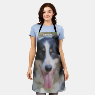 Border Collie Dog Face Personalisiert Schürze