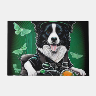 Border Collie Dog Fahrrad St. Patrick's Day Fußmatte