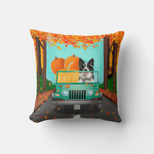 Border Collie Dog Fall Pumpkin Kissen