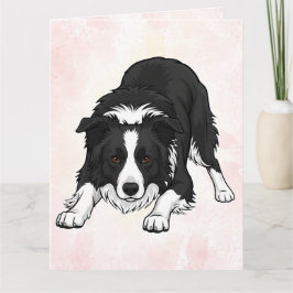 Border Collie Dog Folded Greeting Card Karte