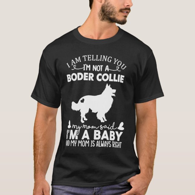 Border Collie Dog   For Women Mom Mama Dog T-Shirt (Vorderseite)