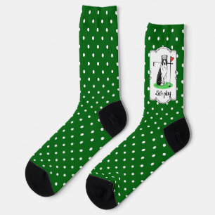 Border Collie Dog Golf spielen (schwarz & weiß) Sp Socken