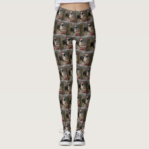 Border Collie Dog im Schnee Weihnachten Leggings