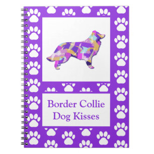 Border Collie Dog Kisses Silhouette Niedlich PPY&B Notizblock