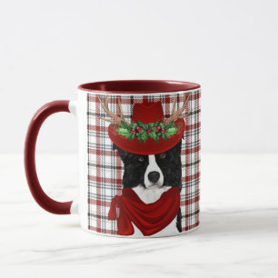 Border Collie Dog Lover Western Kariert Weihnachte Tasse