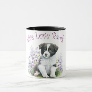 Border Collie Dog Mama Floral Tasse