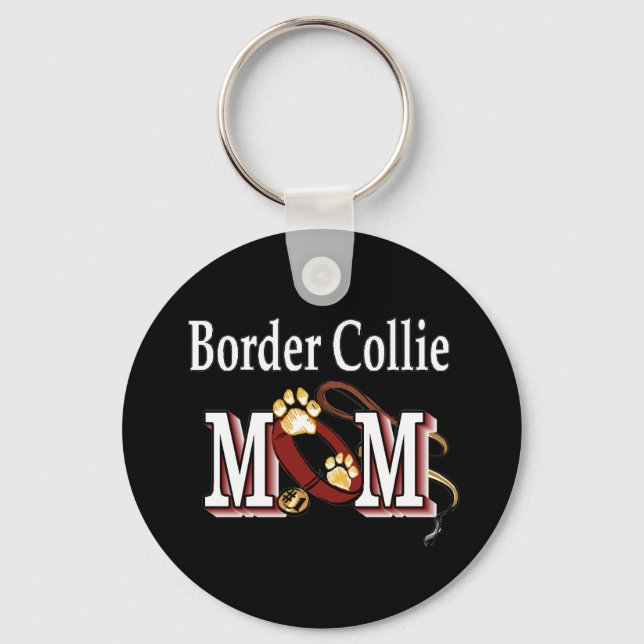 Border Collie Dog MAMA Schlüsselanhänger (Vorderseite)