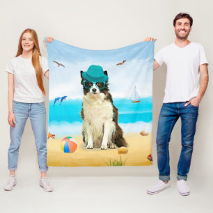 Border Collie Dog on Beach Fleecedecke