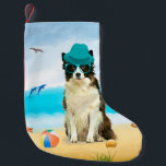 Border Collie Dog on Beach Kleiner Weihnachtsstrumpf<br><div class="desc">Ein niedlicher Hund am Strand ist eine Geschenkidee für jemanden,  der diese Hundezucht Liebe.</div>