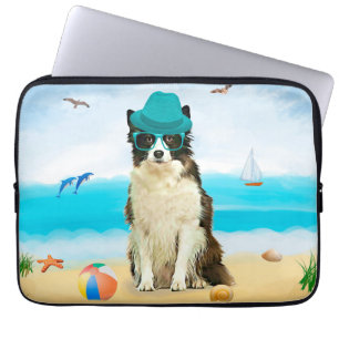Border Collie Dog on Beach Laptopschutzhülle