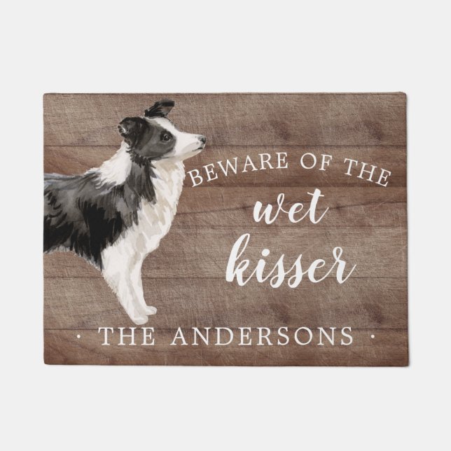 Border Collie Dog Personalisiert Dog Mat Fußmatte (Vorderseite)