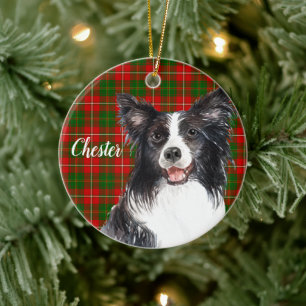 Border Collie Dog Personalisiert Keramik Ornament