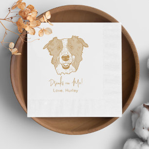 Border Collie Dog Personalisiert trinken Serviette