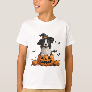 Border Collie Dog Pumpkin Halloween Erntedank T-Shirt