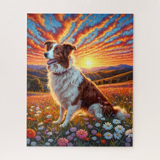 Border Collie Dog Puzzle (Vertikal)