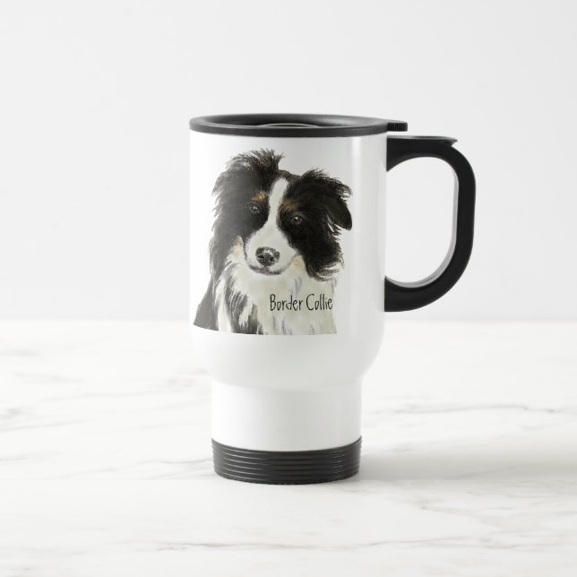 Border Collie Dog Reisebecher (Rechts)