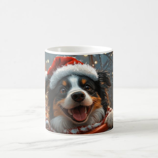 Border Collie Dog Roller Untersetzer Weihnachten Kaffeetasse (Mittel)